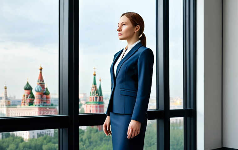 조지아 비자 발급 절차 - **
"A professional woman in a stylish, modest business suit, standing in a modern office with large...