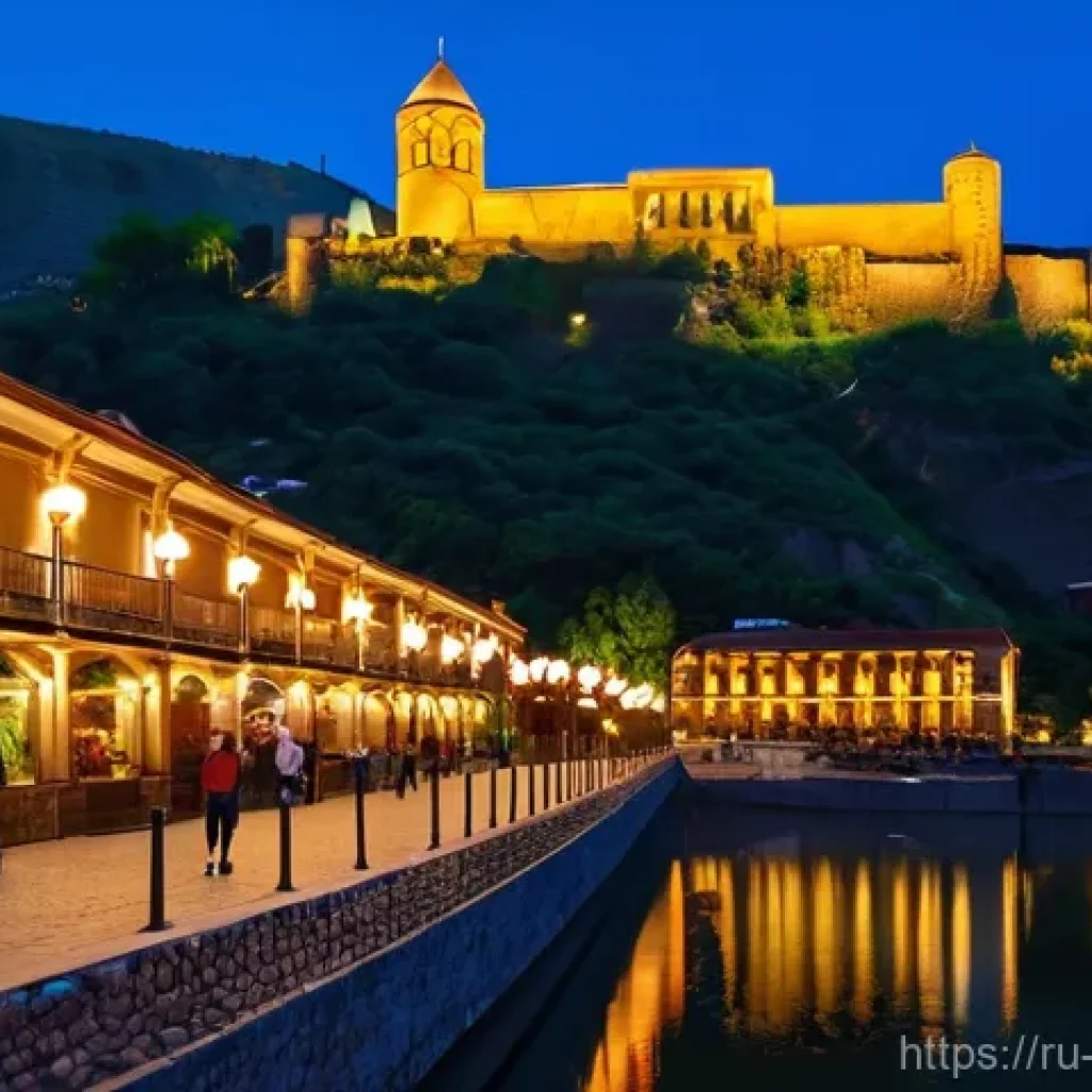조지아에서 무료로 즐길 수 있는 활동 - **Prompt 1: Enchanting Old Tbilisi Evening**
    "A charming, atmospheric evening scene in the histo...