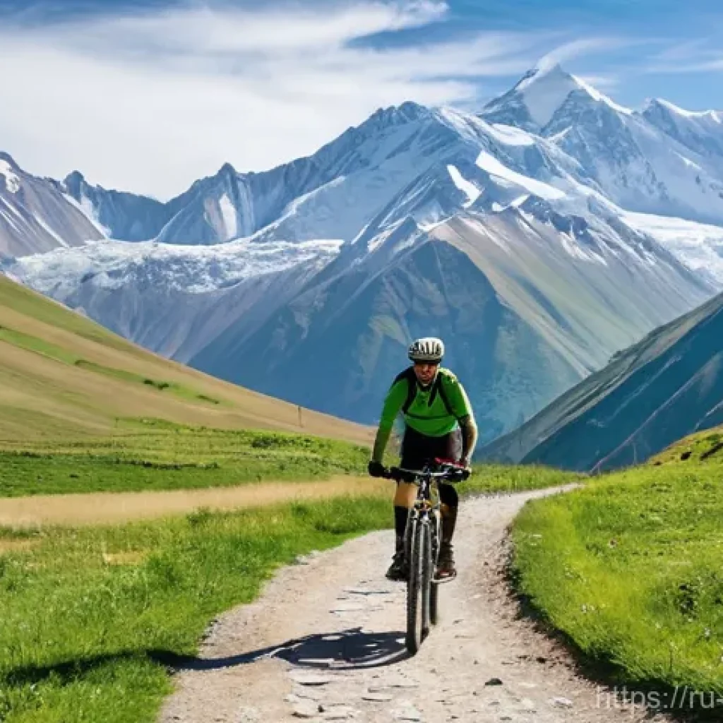 조지아 산악 자전거 트레일 - Majestic Kazbegi Mountain Biking Adventure**

A wide, panoramic shot captures the breathtaking grand...